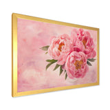 Peony Flowers in Vase on Pink