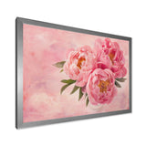 Peony Flowers in Vase on Pink