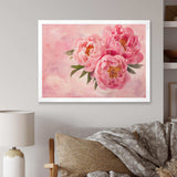 Peony Flowers in Vase on Pink