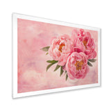 Peony Flowers in Vase on Pink