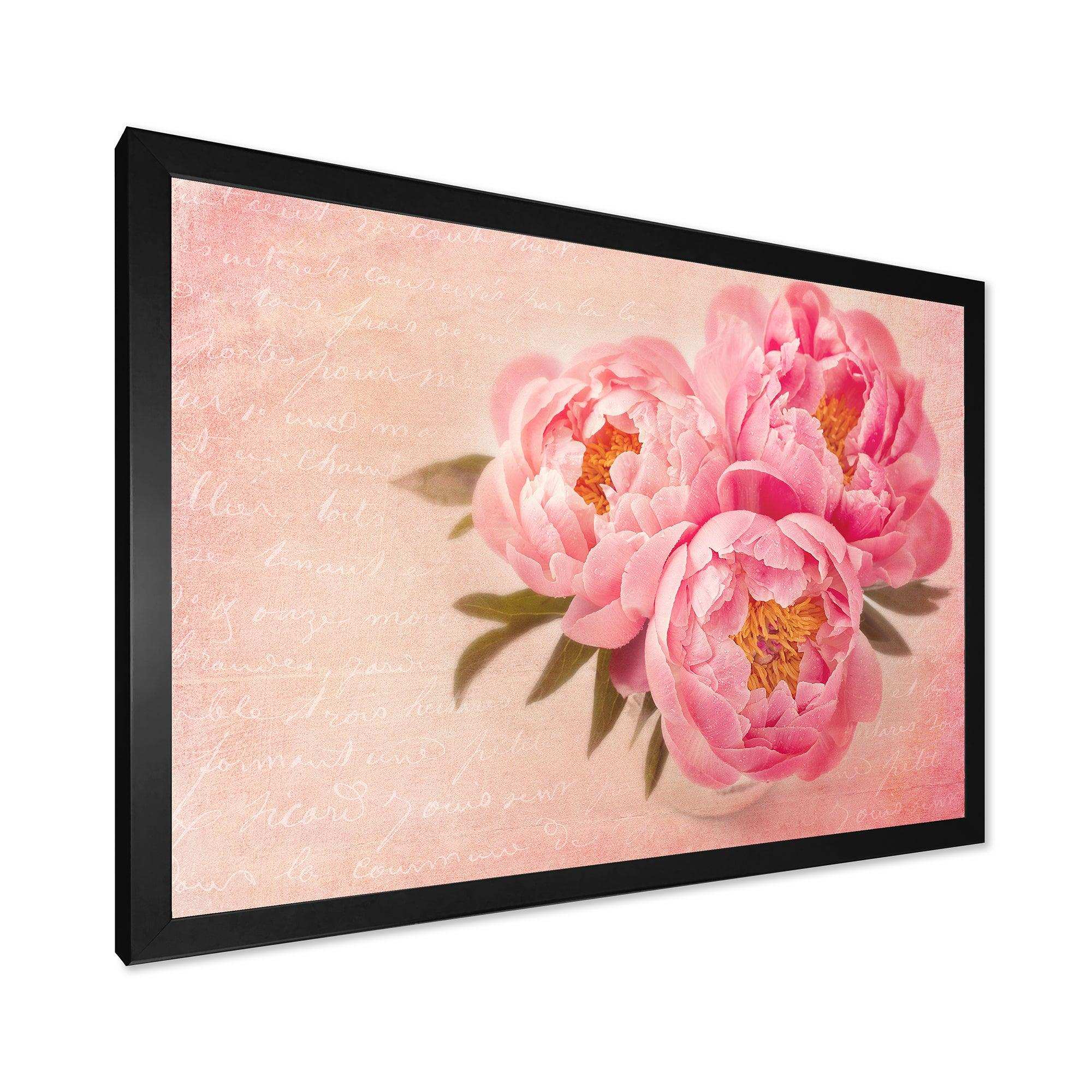 Peony Flowers against Scribbled Back
