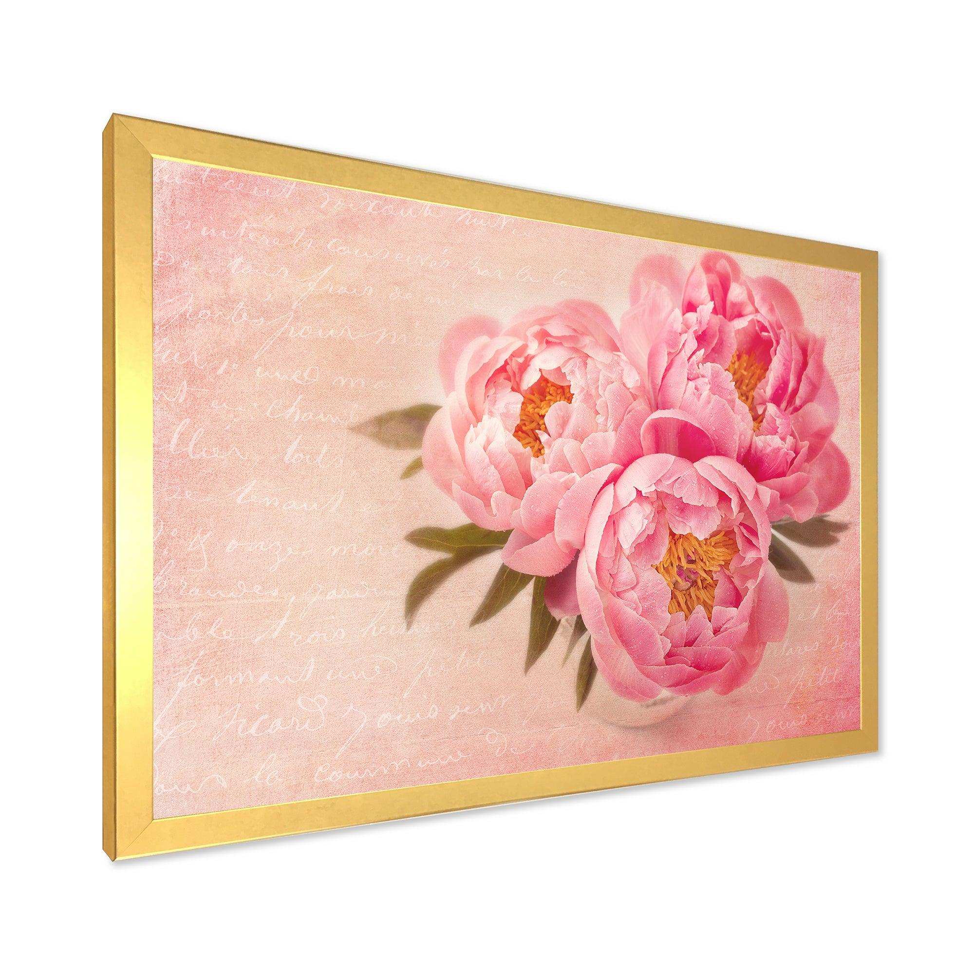 Peony Flowers against Scribbled Back