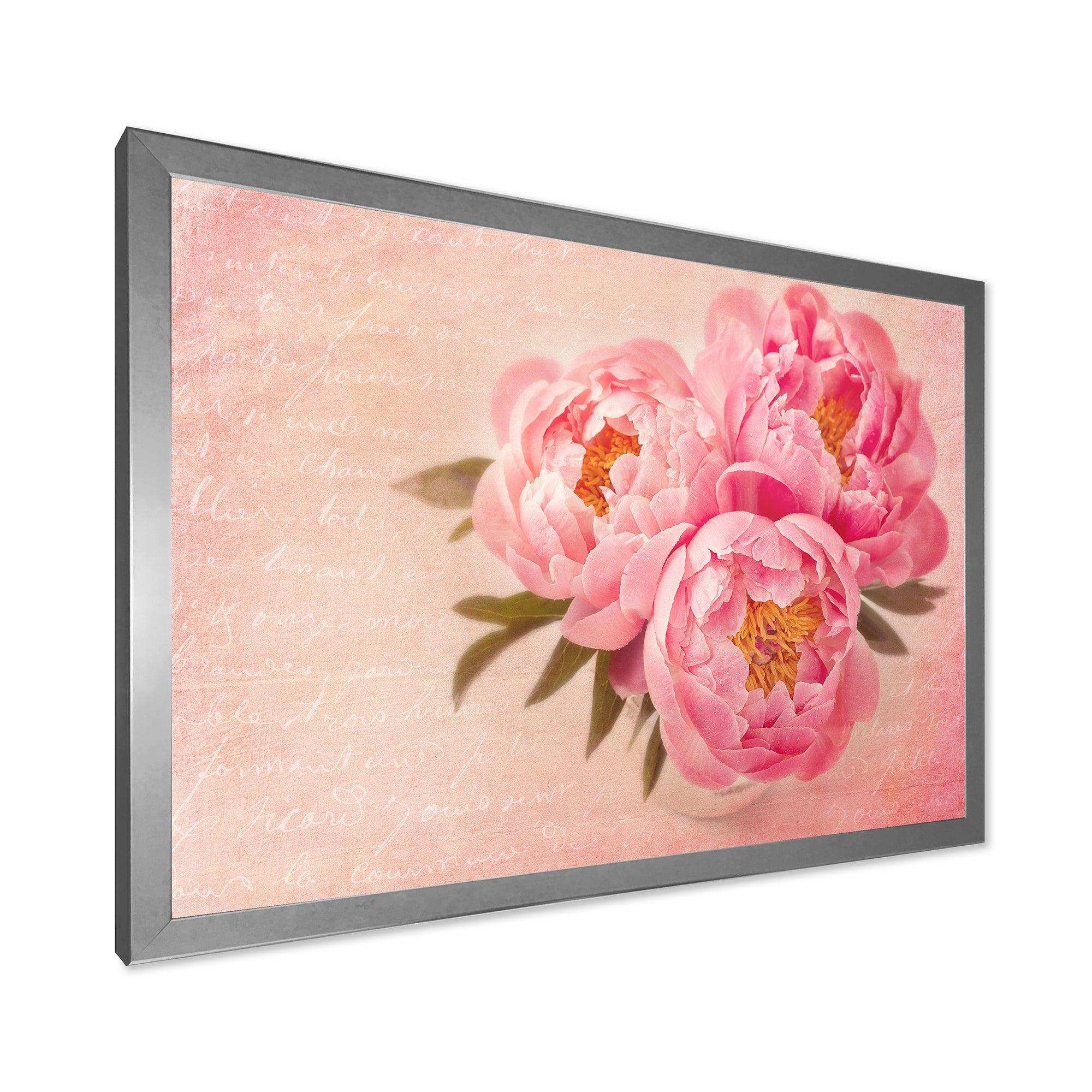 Peony Flowers against Scribbled Back