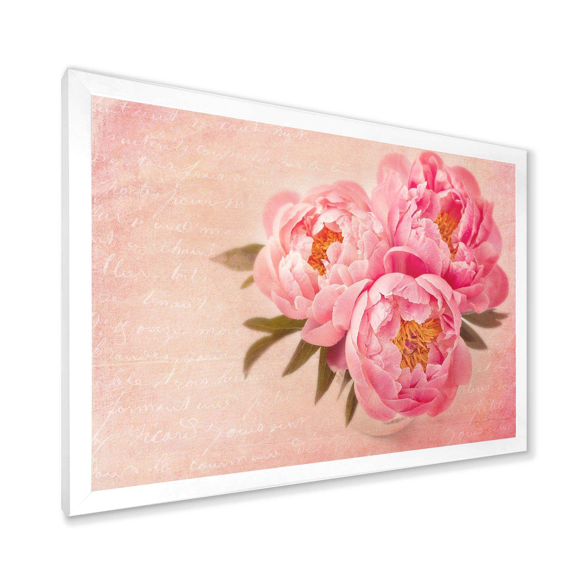 Peony Flowers against Scribbled Back
