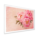 Peony Flowers against Scribbled Back