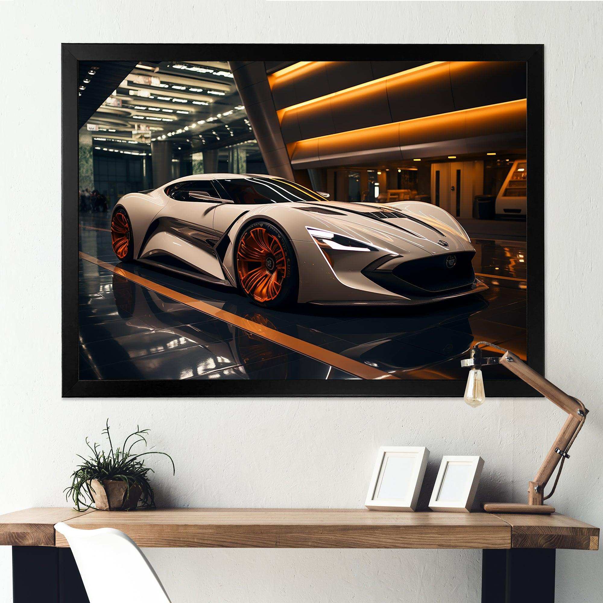 Orange and beige Exotic sportcar showcase - Transportation Canvas Wall Art