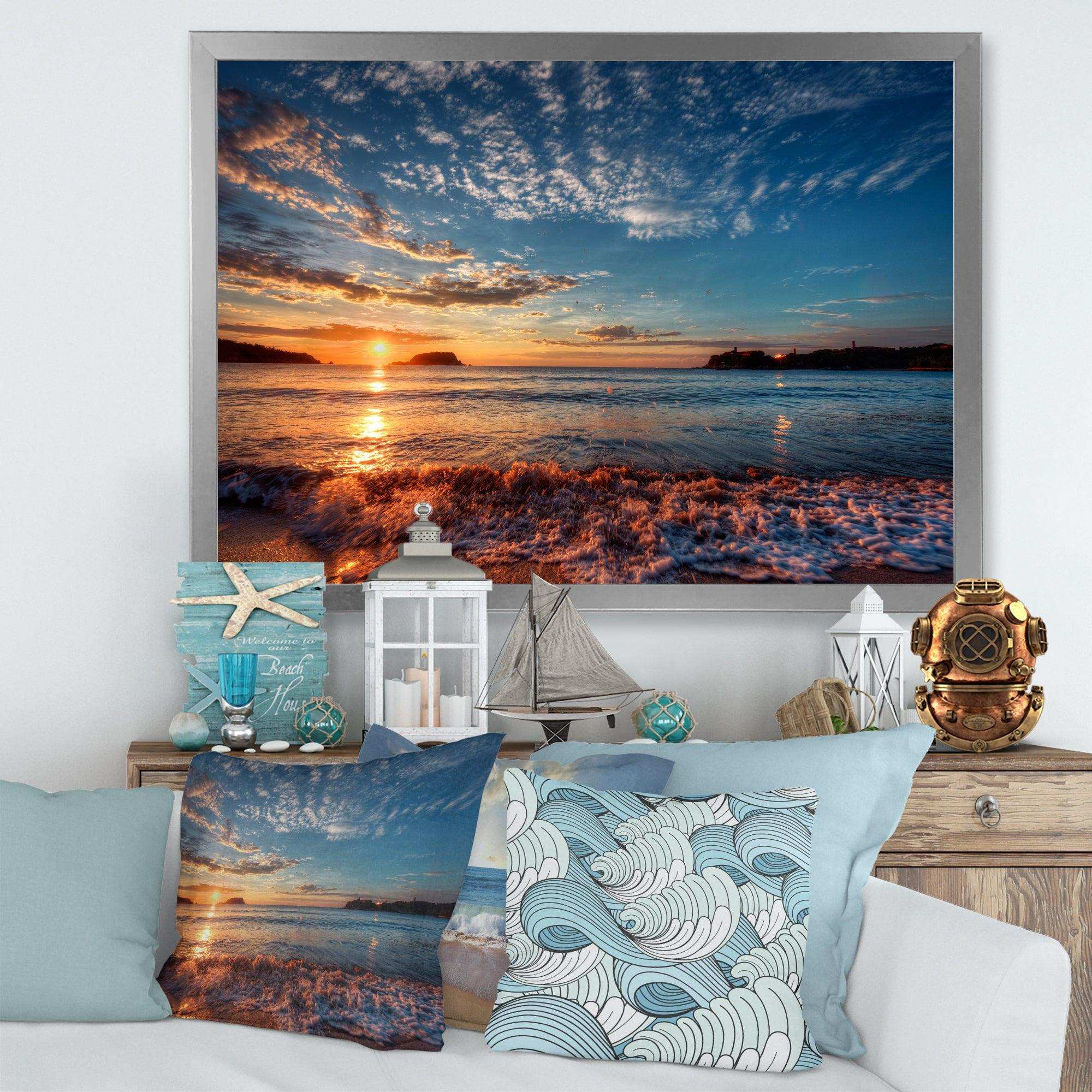 Tranquil Beach and Whimsical Clouds