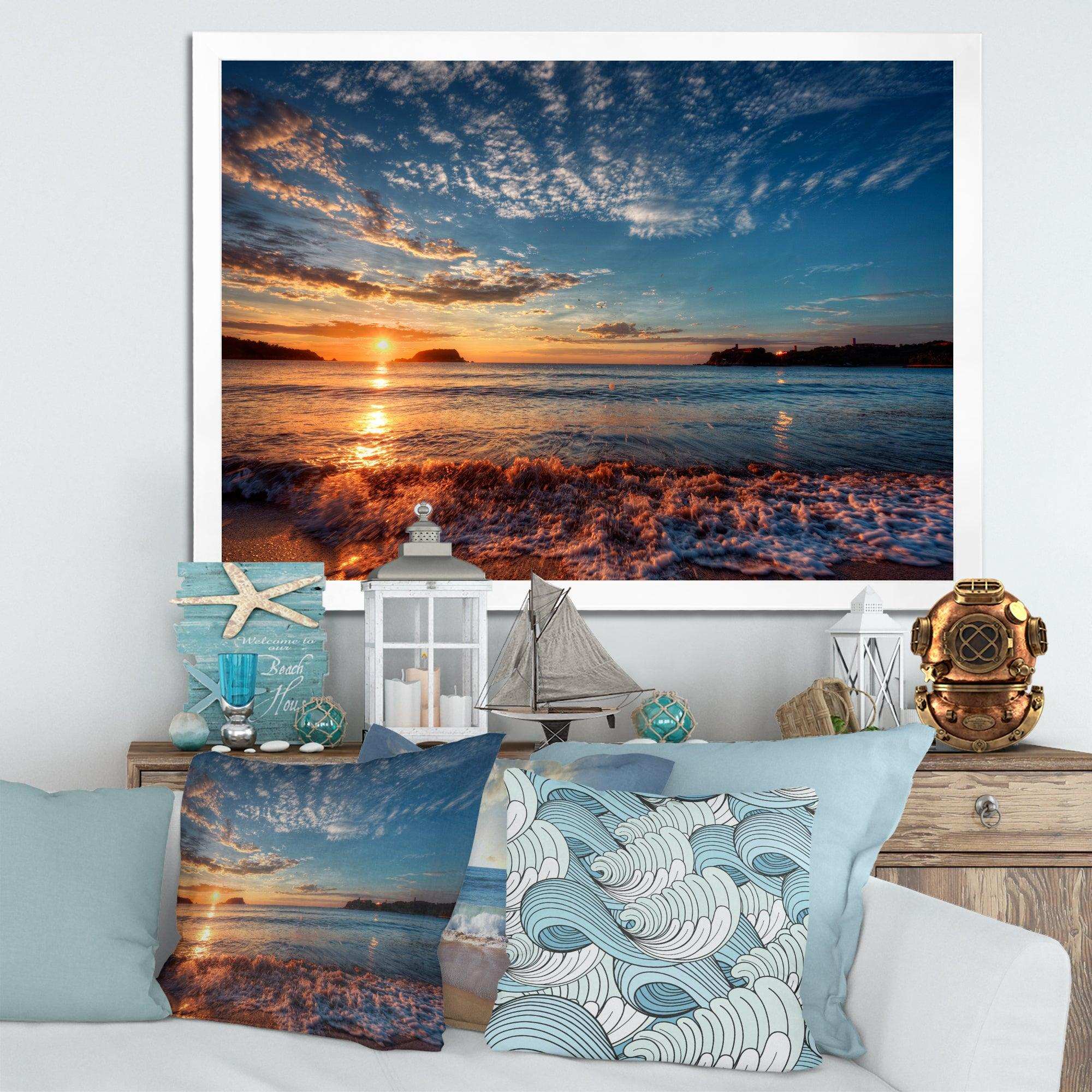 Tranquil Beach and Whimsical Clouds