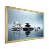 Blue Zen Serenity of Spiritual Stones in Water II - Spiritual Canvas Wall Art