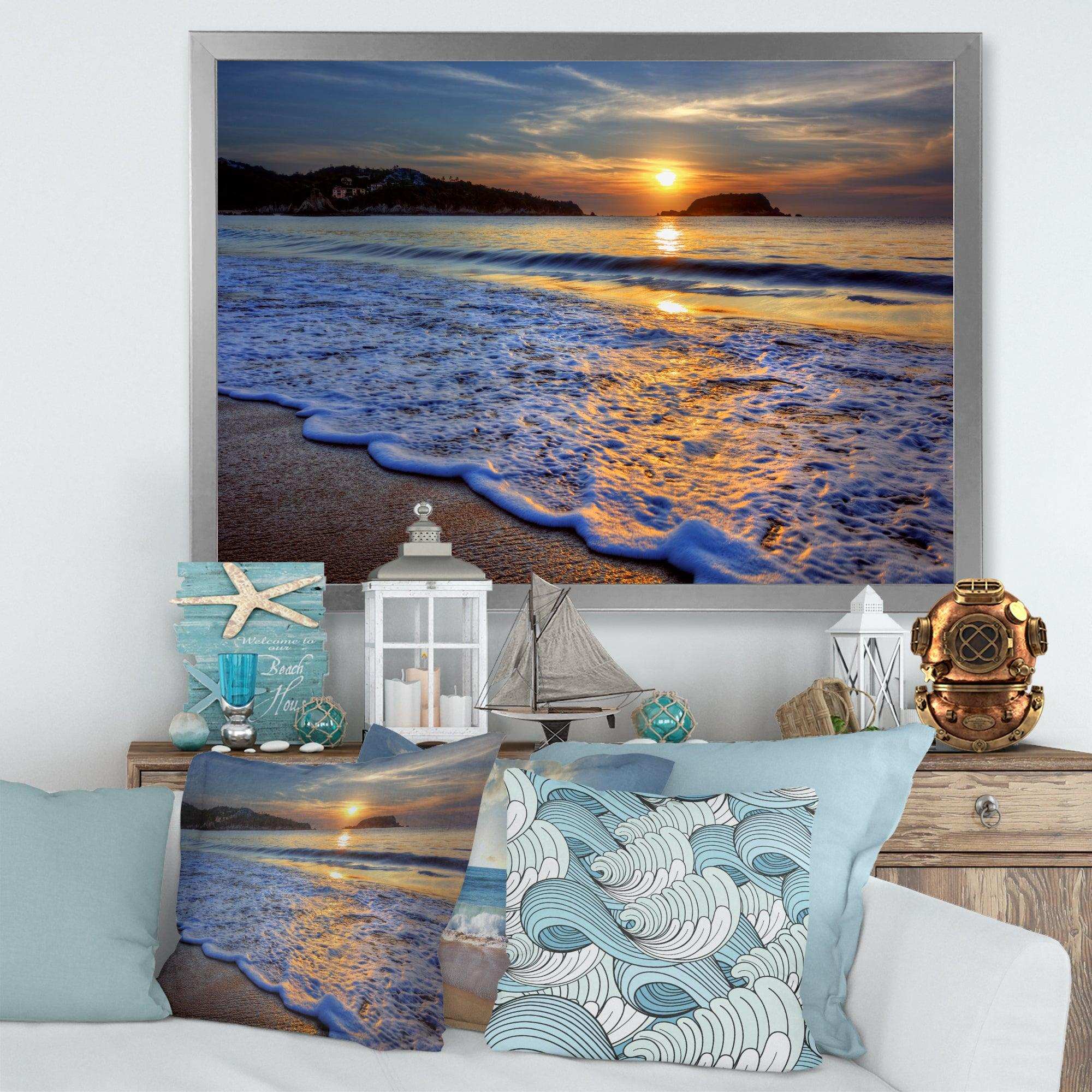 Calm Seashore with Blue Waves