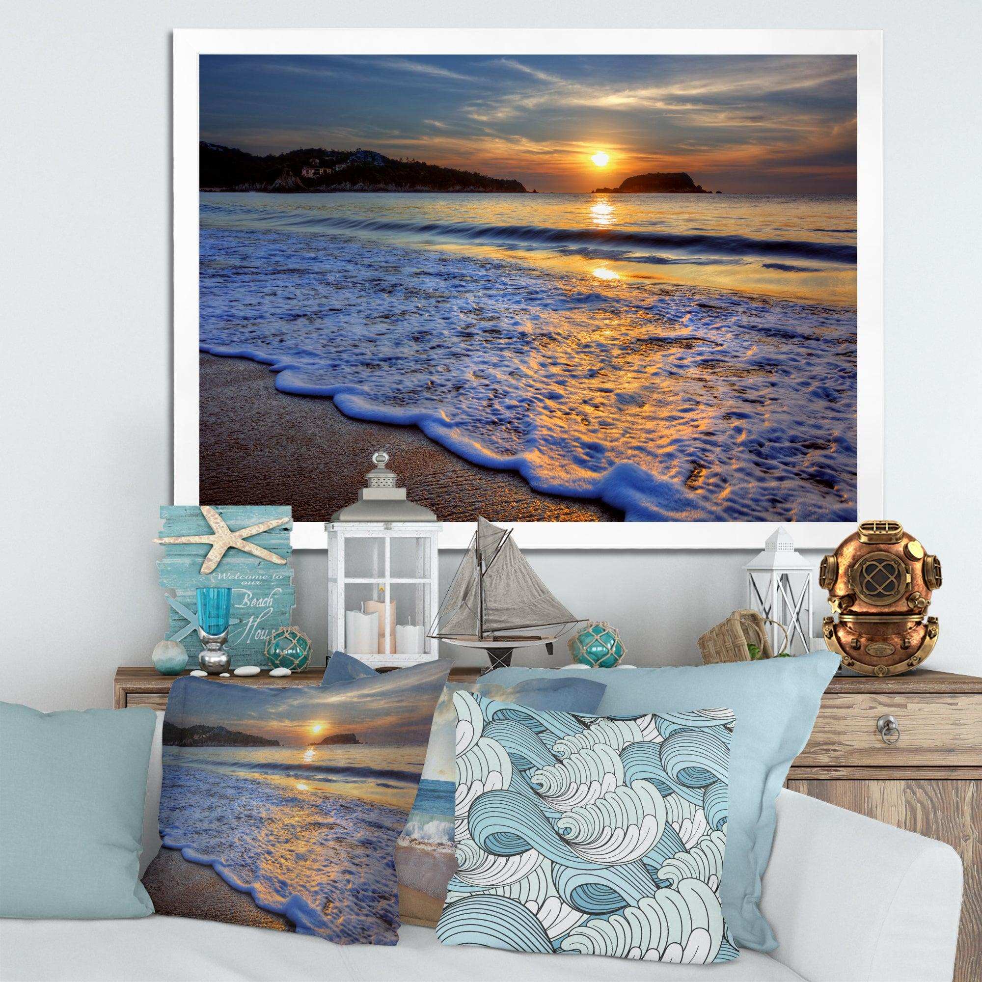 Calm Seashore with Blue Waves