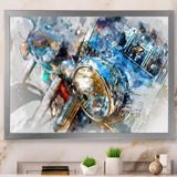 Motorcycle Headlight Watercolor