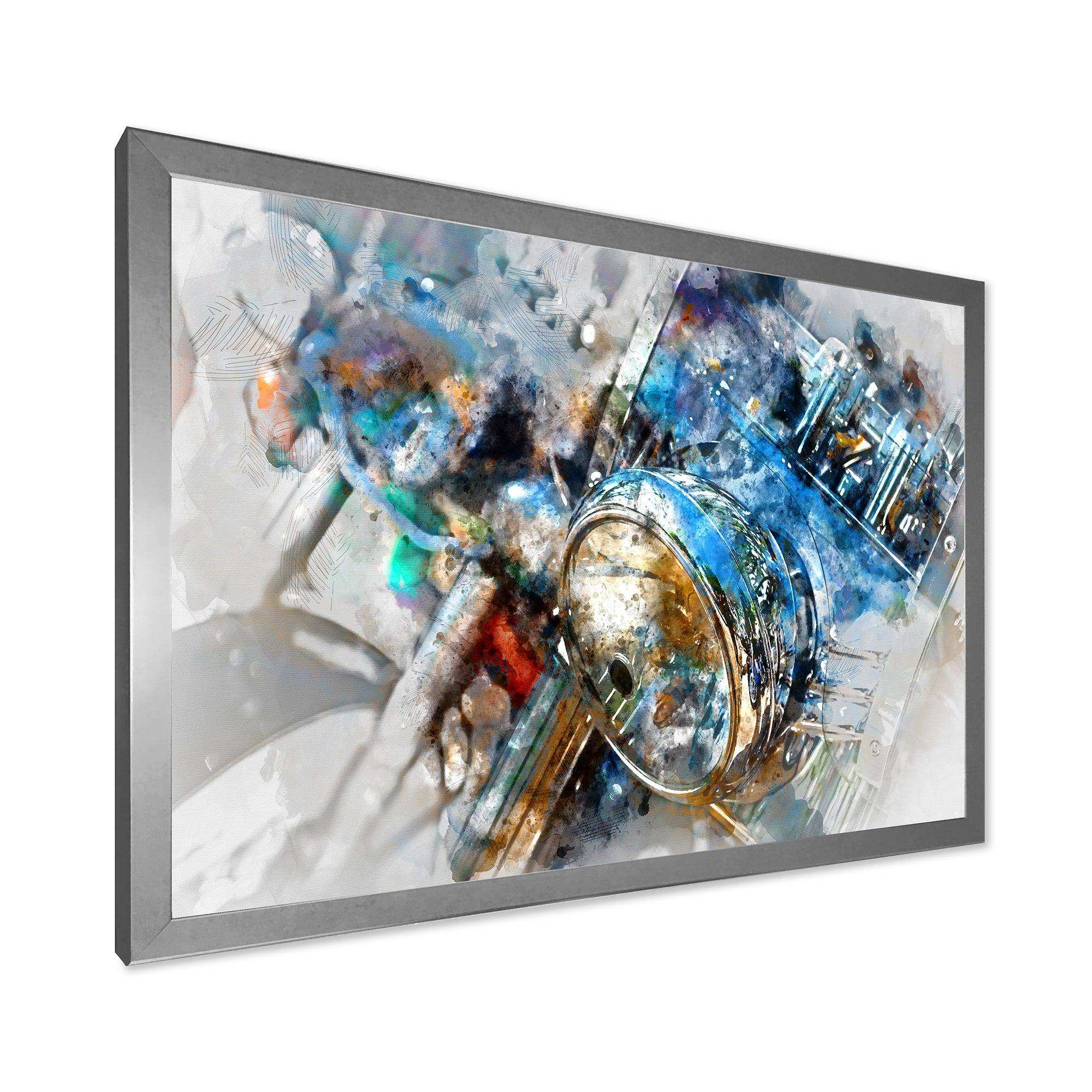 Motorcycle Headlight Watercolor