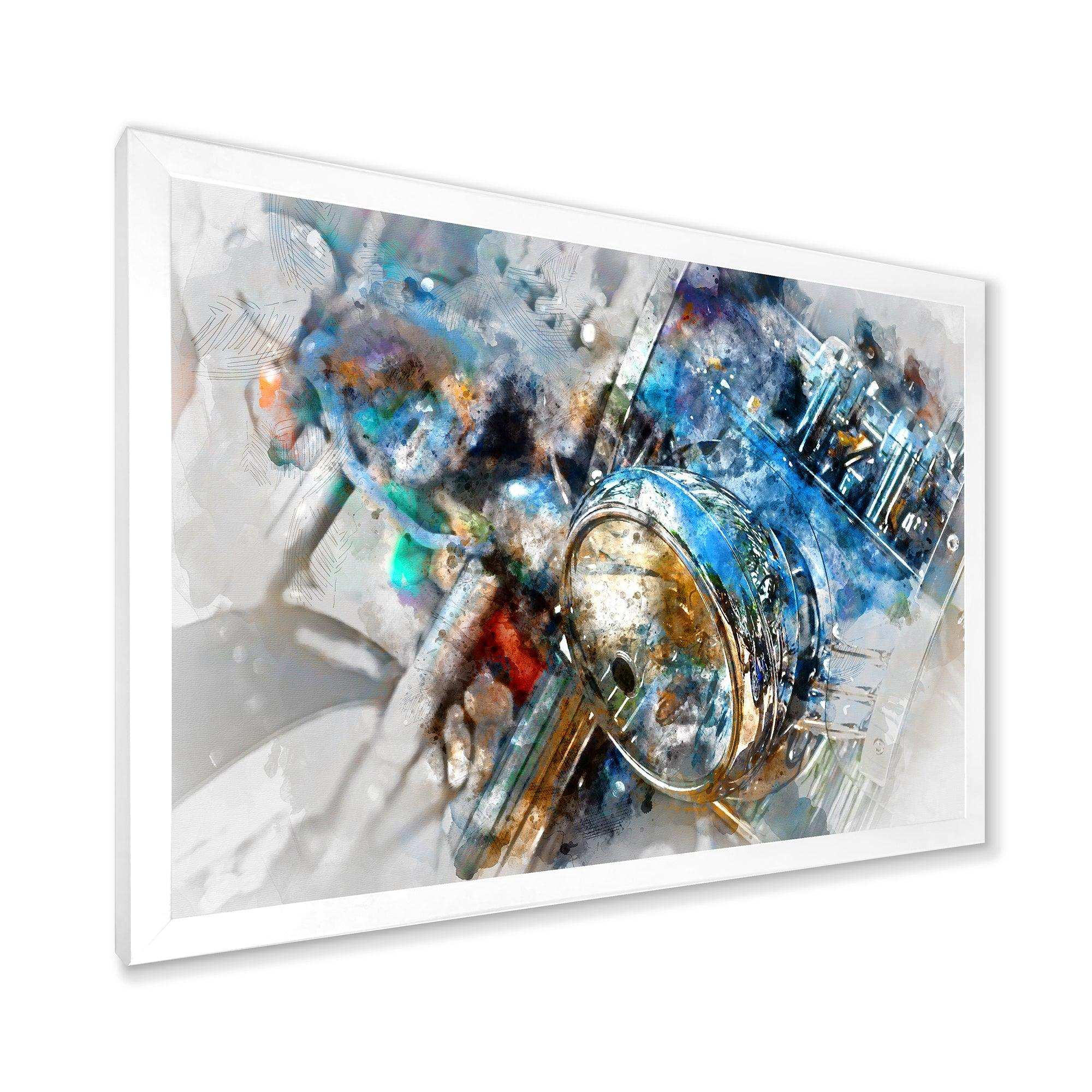 Motorcycle Headlight Watercolor