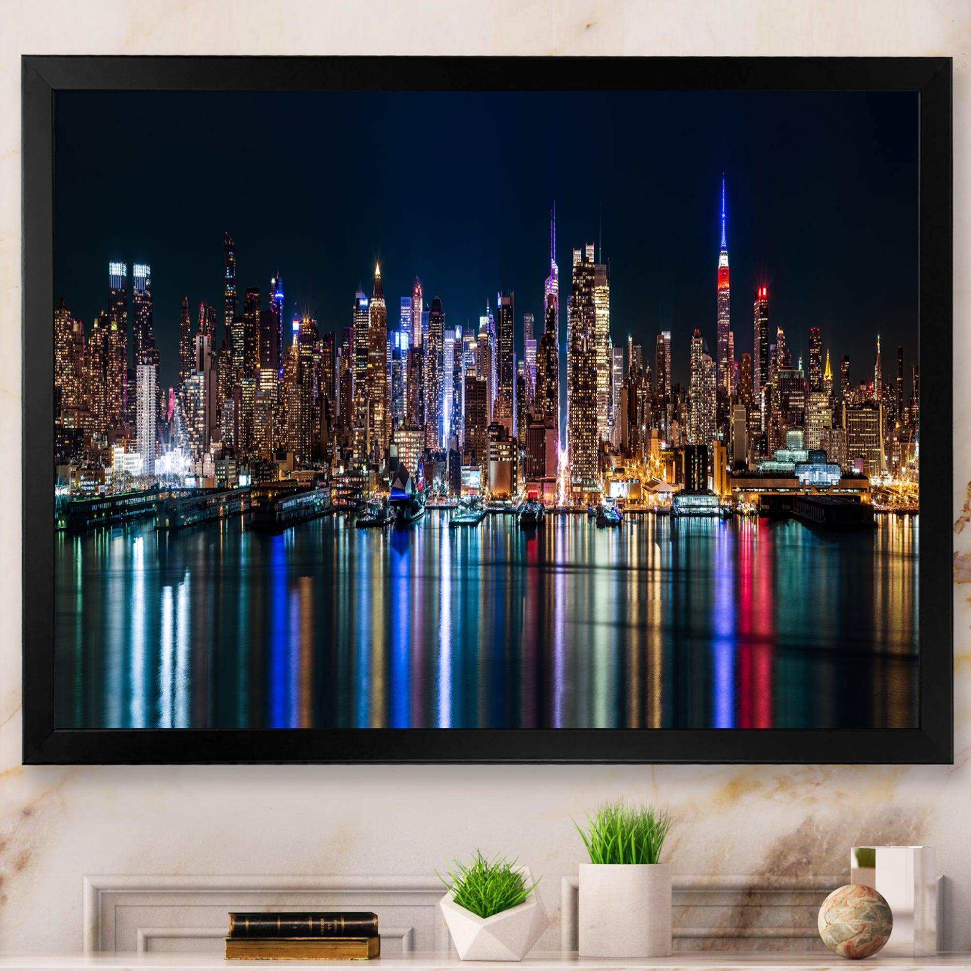 New York Midtown Night Panorama