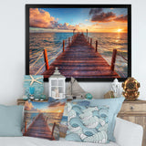 Sunset over Wooden Sea Pier
