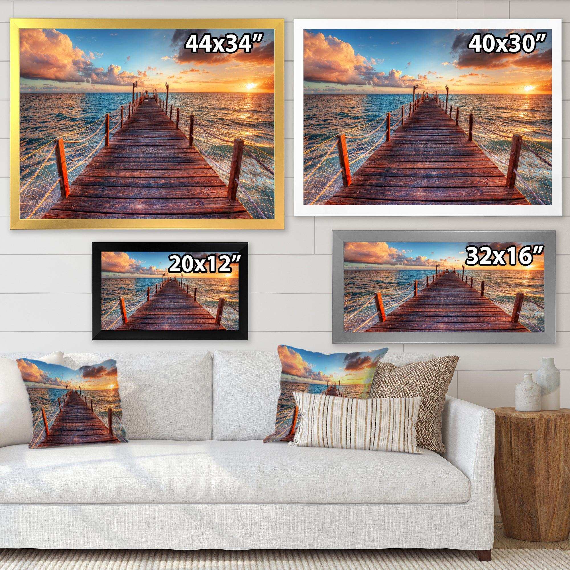 Sunset over Wooden Sea Pier