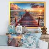 Sunset over Wooden Sea Pier