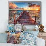 Sunset over Wooden Sea Pier