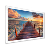 Sunset over Wooden Sea Pier