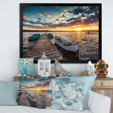 Boats and Jetty under Dramatic Sky