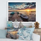 Boats and Jetty under Dramatic Sky