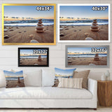 Stones Balance on Sandy Beach