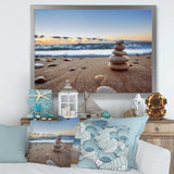 Stones Balance on Sandy Beach