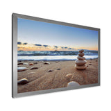 Stones Balance on Sandy Beach