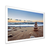 Stones Balance on Sandy Beach