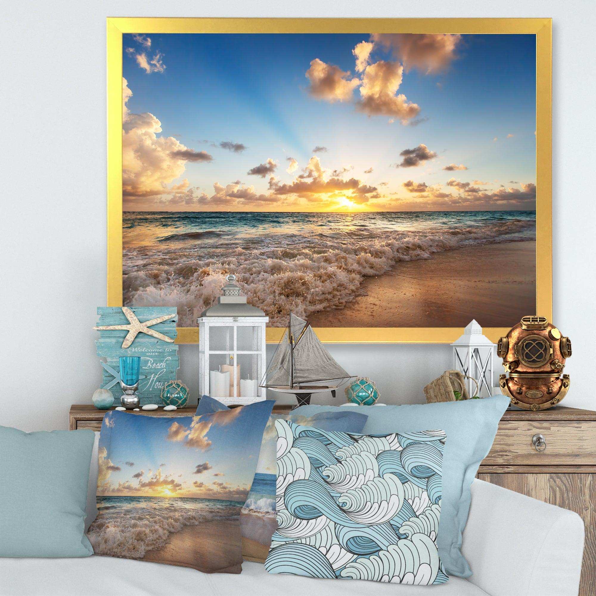 Sunrise on Beach of Caribbean Sea