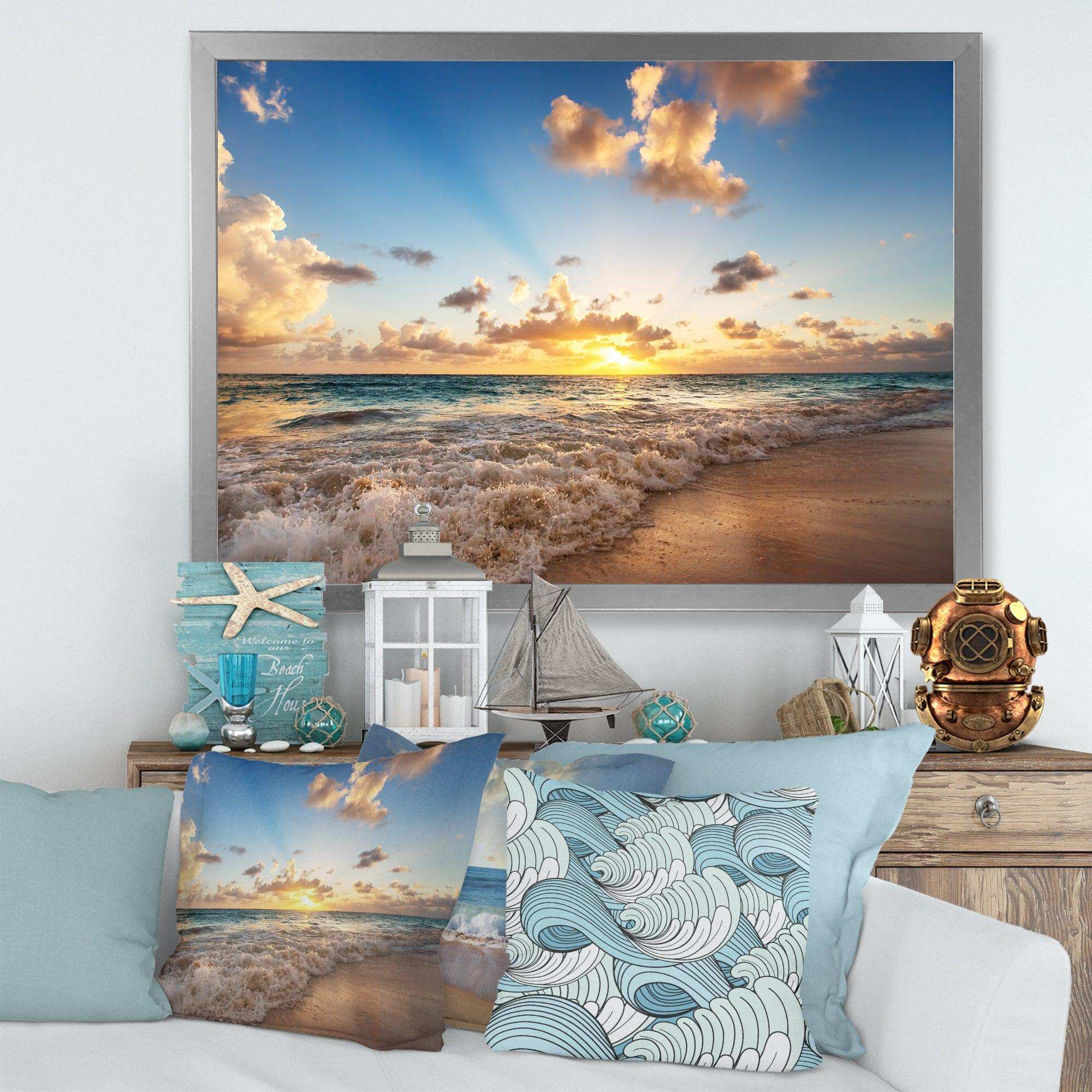 Sunrise on Beach of Caribbean Sea