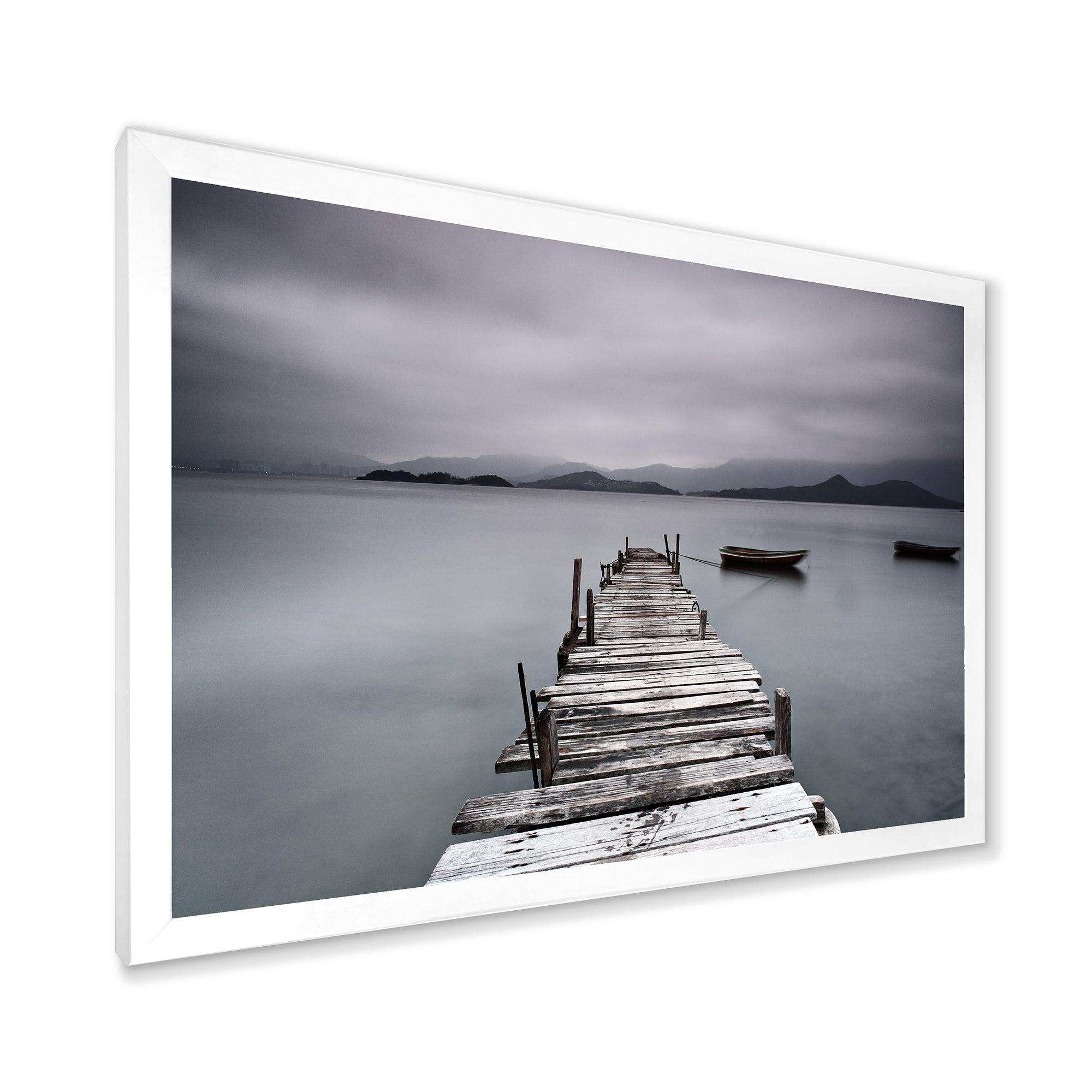 Pier and Boats at Seashore