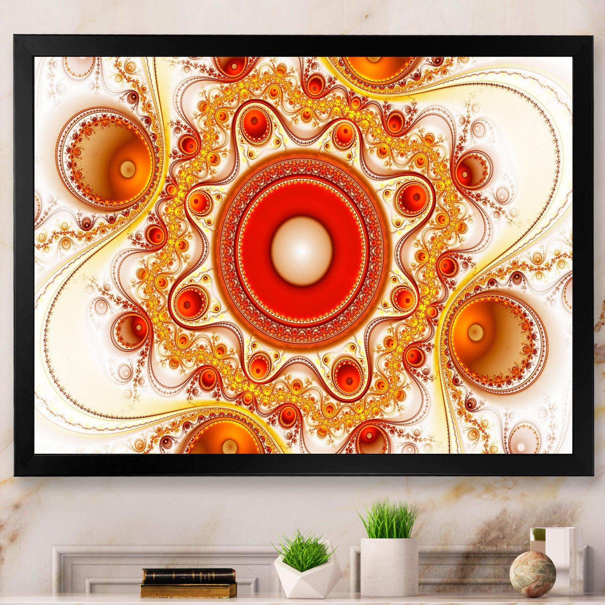 Orange Fractal Pattern with Circles