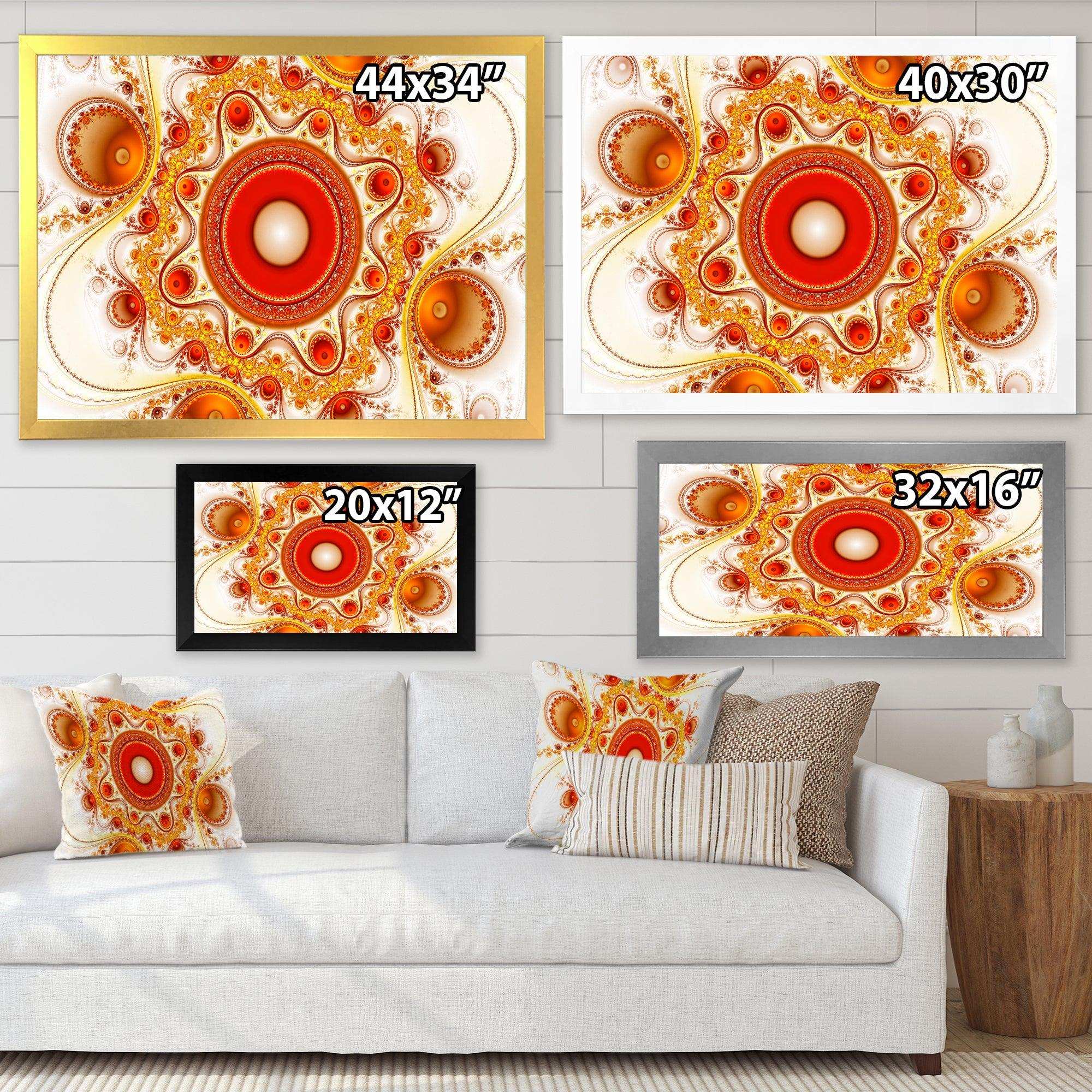 Orange Fractal Pattern with Circles