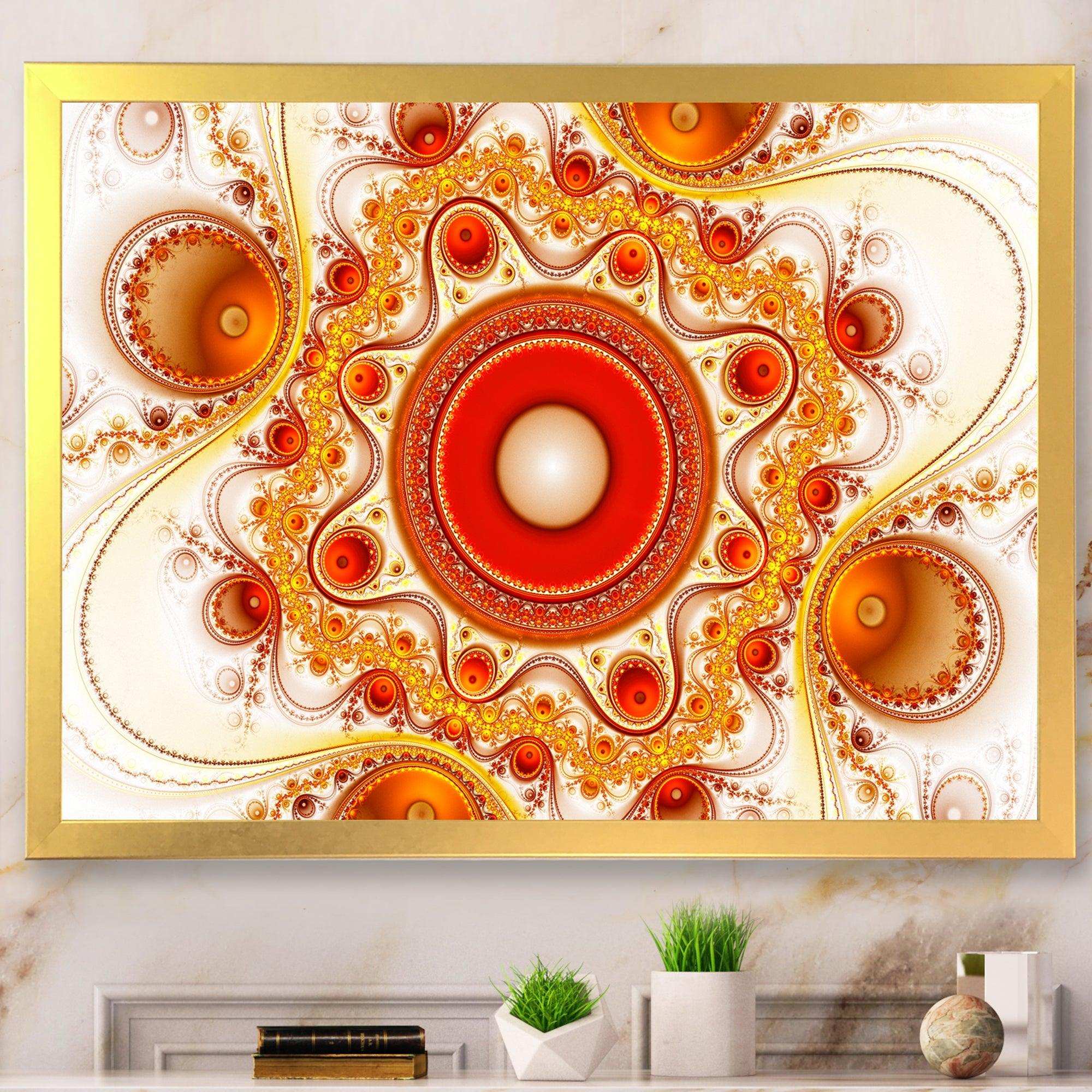 Orange Fractal Pattern with Circles
