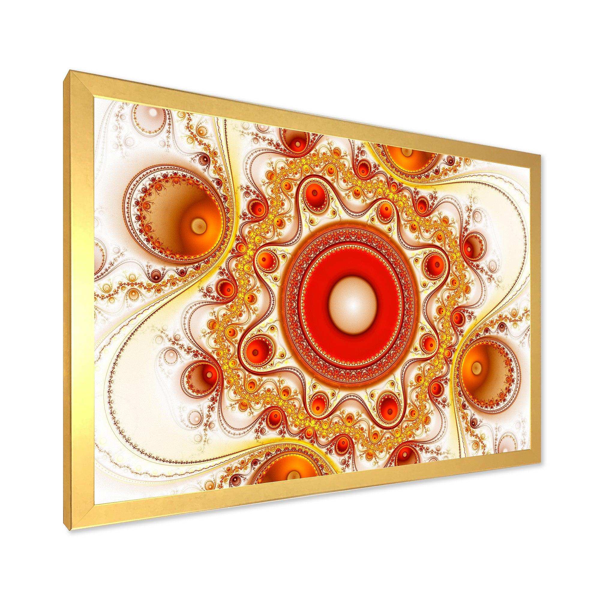 Orange Fractal Pattern with Circles