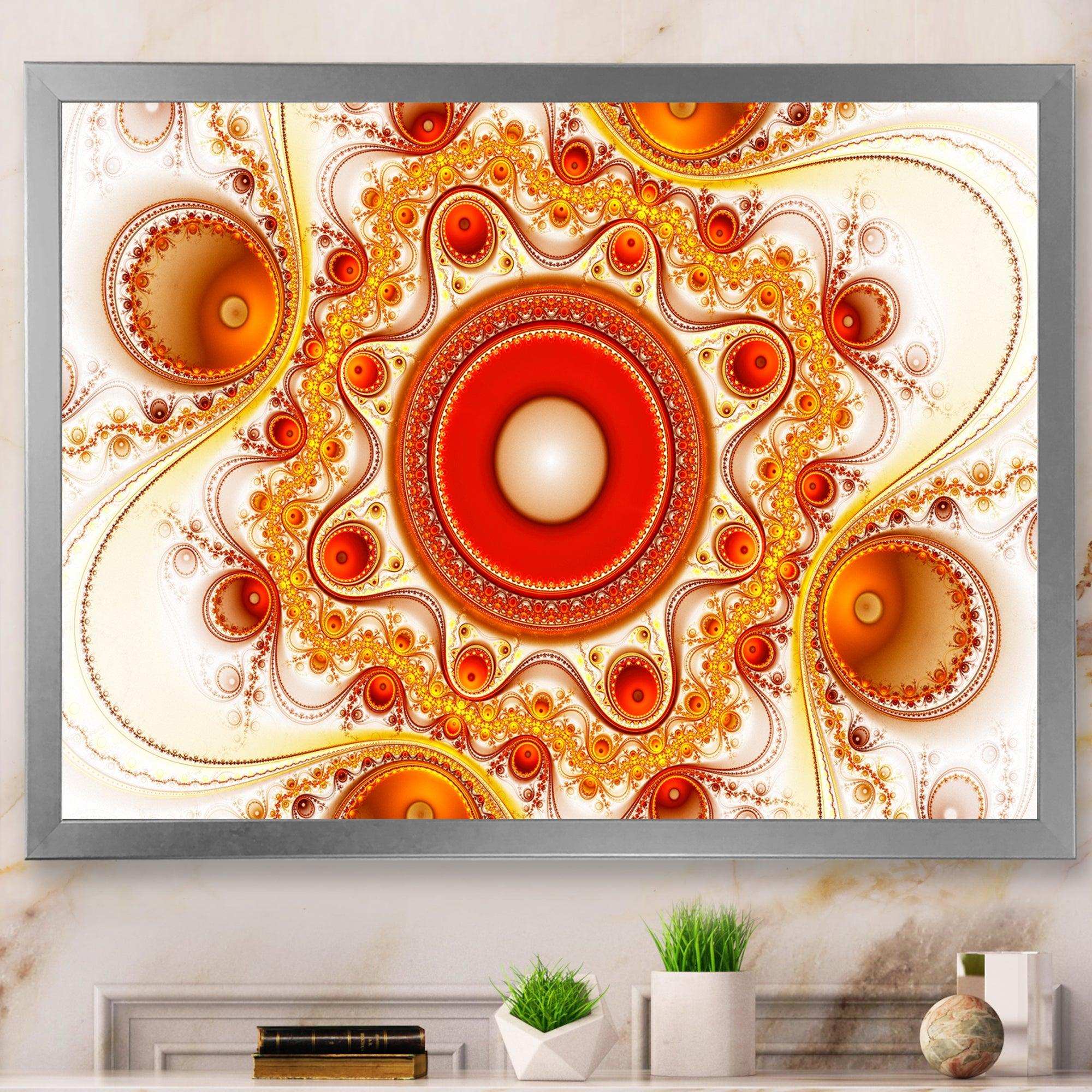 Orange Fractal Pattern with Circles