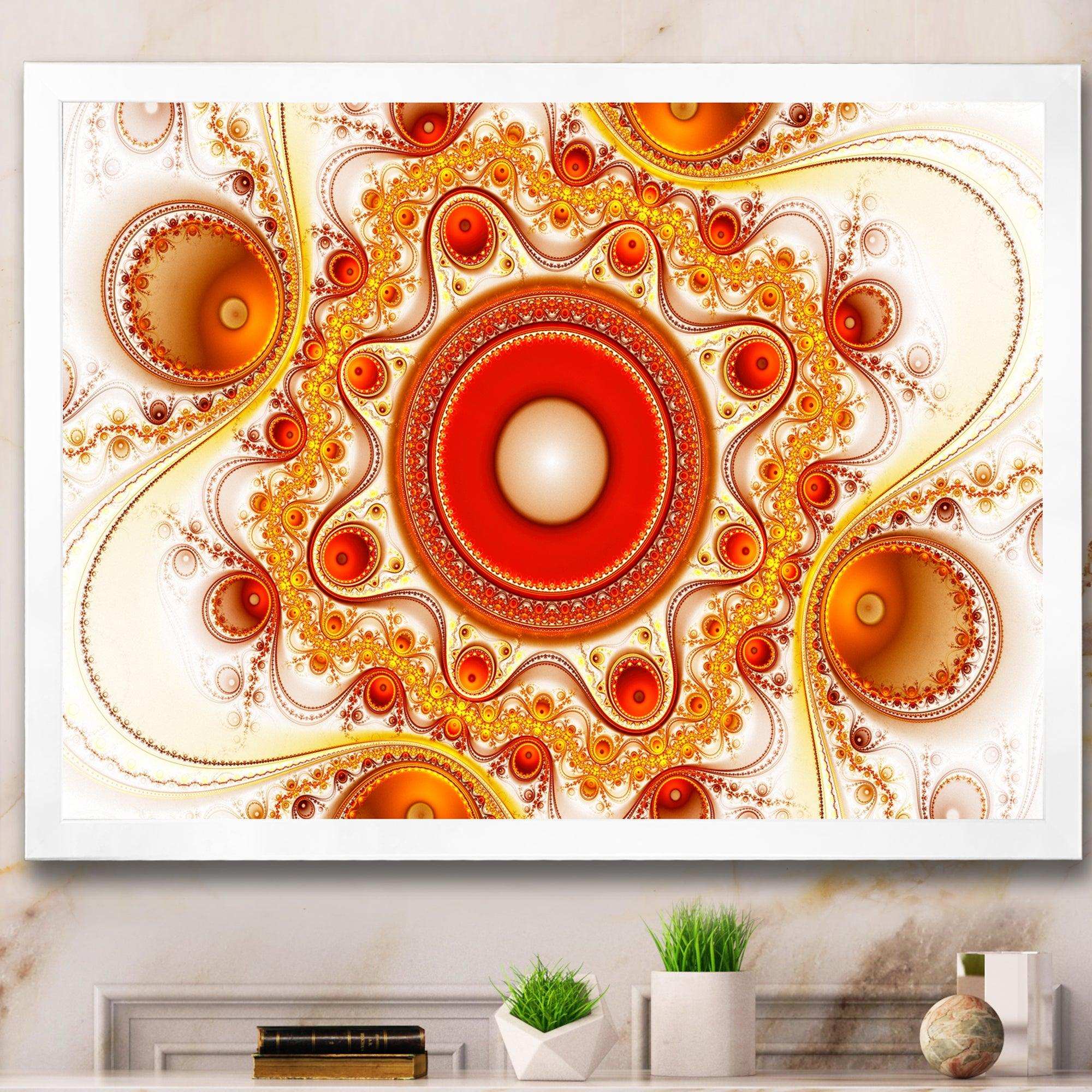 Orange Fractal Pattern with Circles