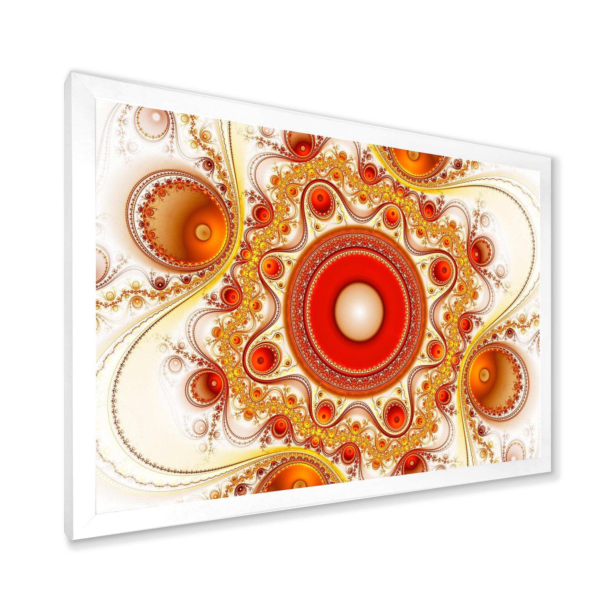 Orange Fractal Pattern with Circles