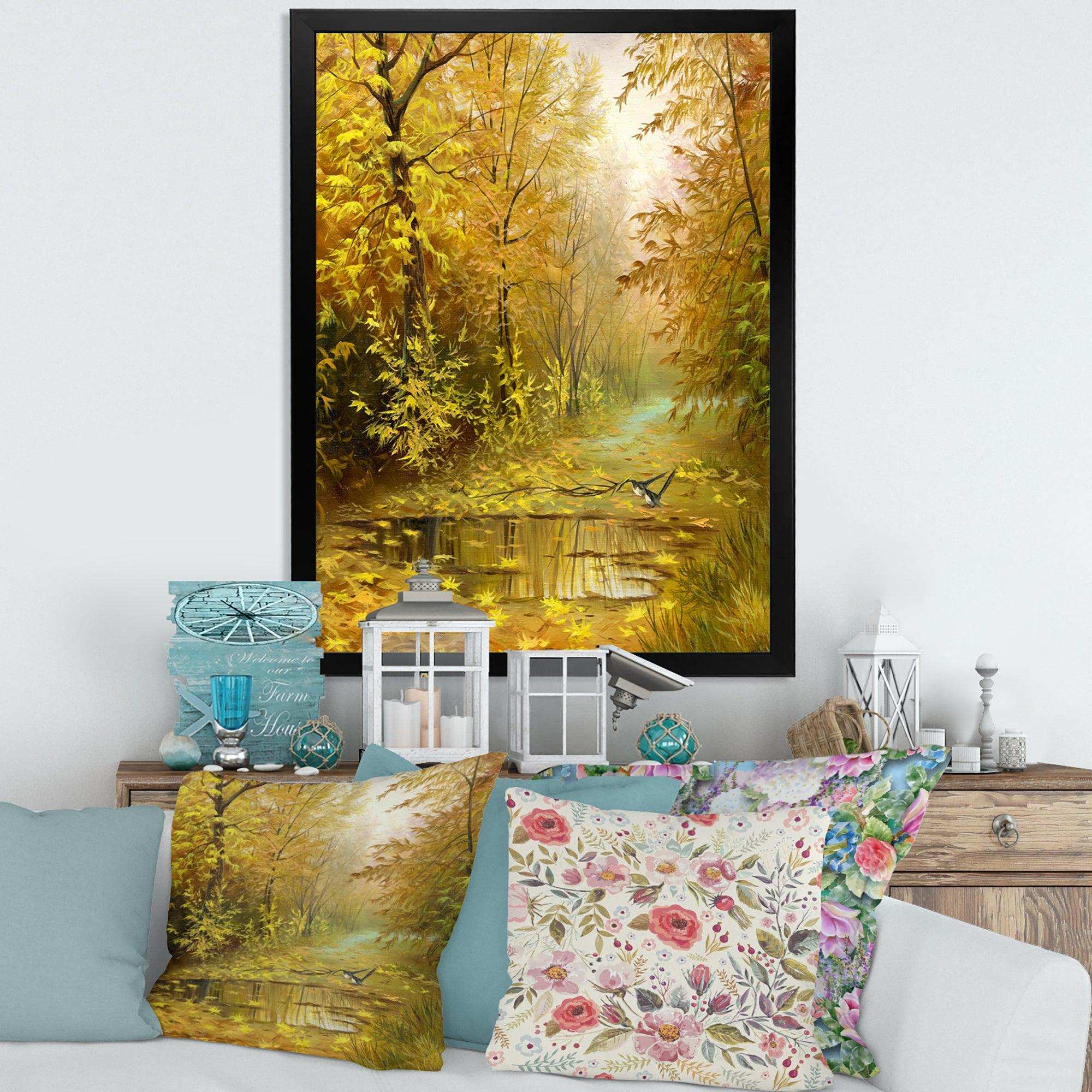 Pathway in Beautiful Autumn Forest