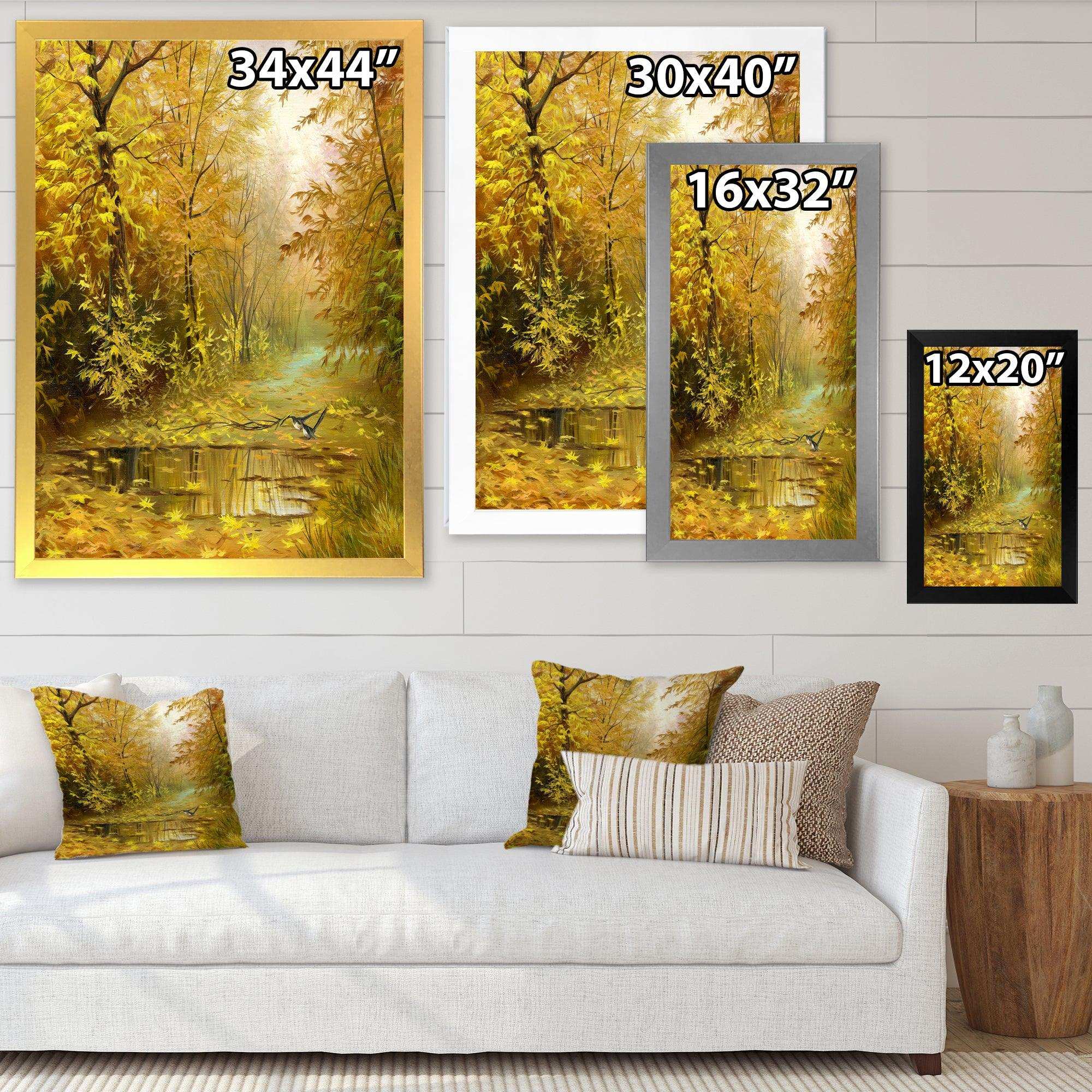 Pathway in Beautiful Autumn Forest