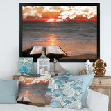 Open Bible in Cloudy Sunset