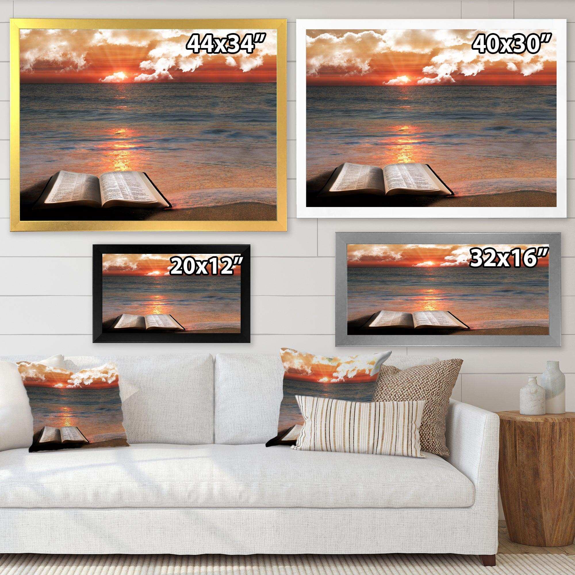 Open Bible in Cloudy Sunset