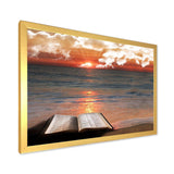 Open Bible in Cloudy Sunset