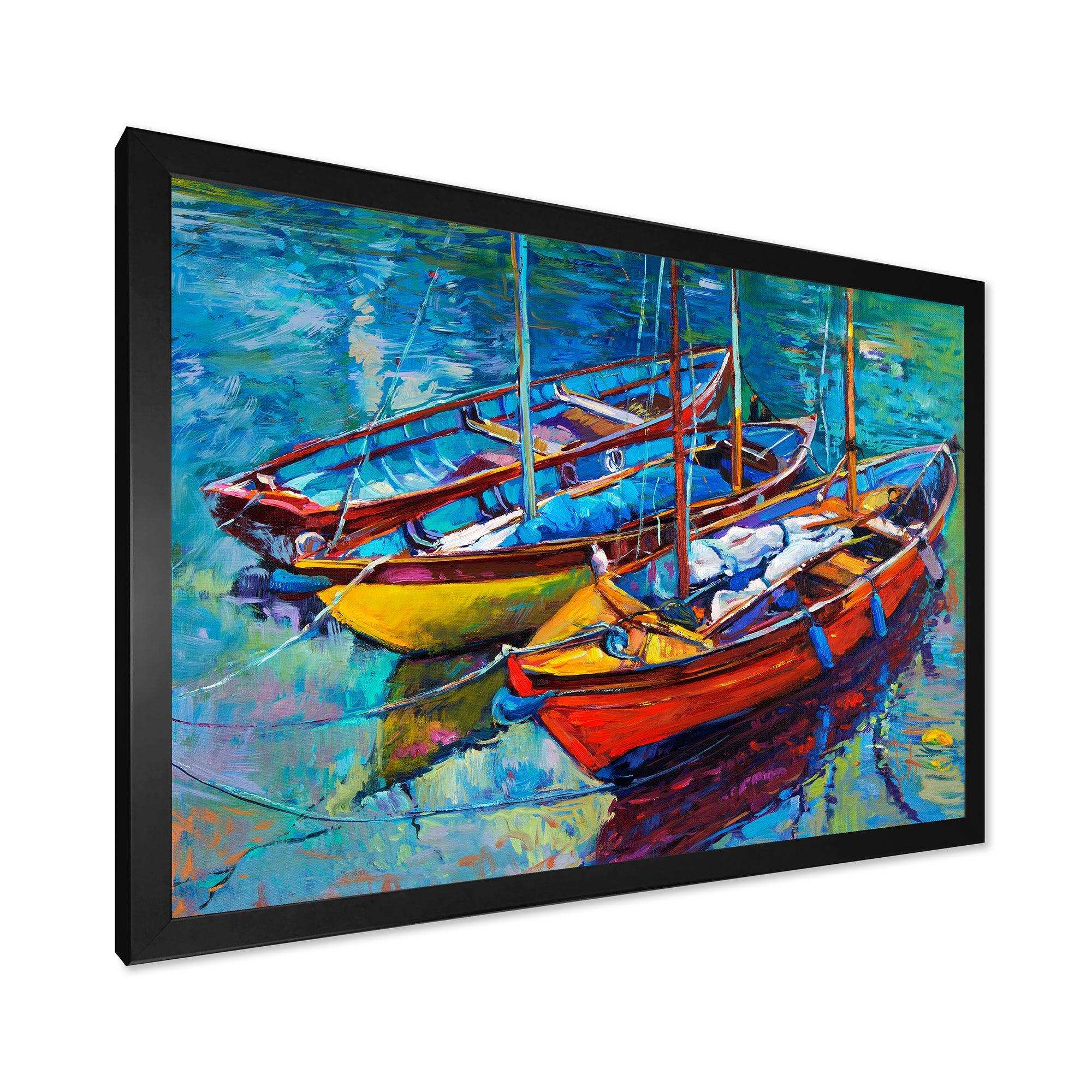 Three Fishing Boat Oil Painting