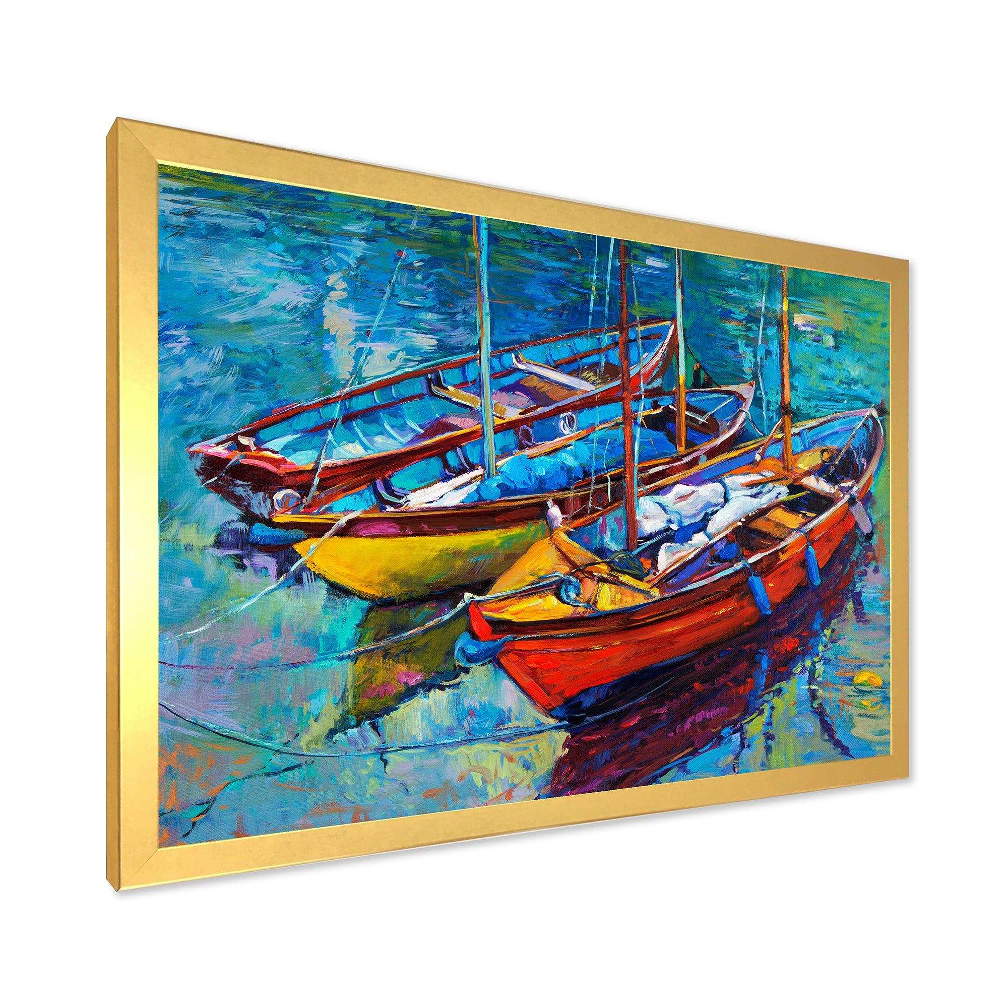 Three Fishing Boat Oil Painting