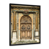 Old Wooden Door With Carvings in Paris, France