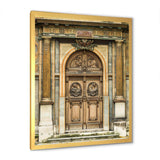 Old Wooden Door With Carvings in Paris, France