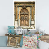 Old Wooden Door With Carvings in Paris, France